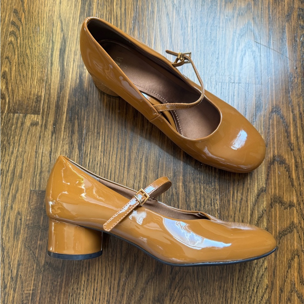 Zara Ochre Mary Jane with Block Heel Size 37